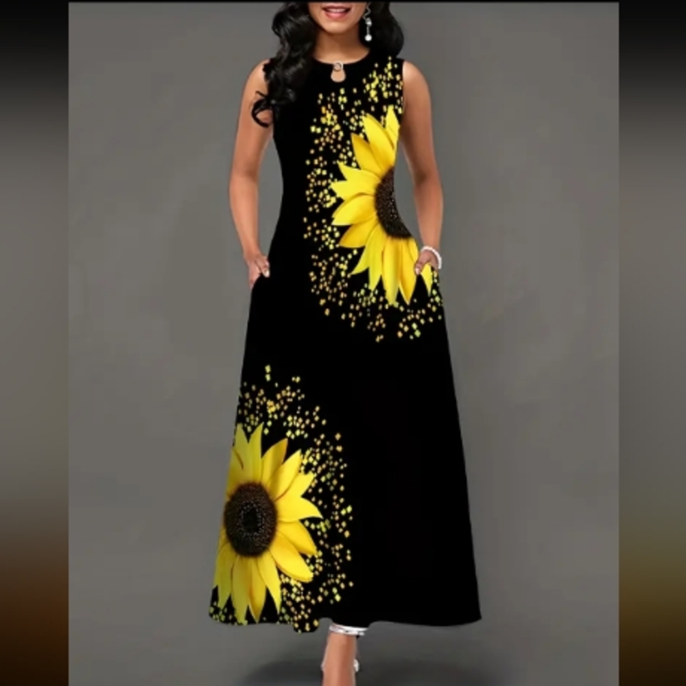 💛 DEAL 💛 Sunflower Maxi Dress with Pockets